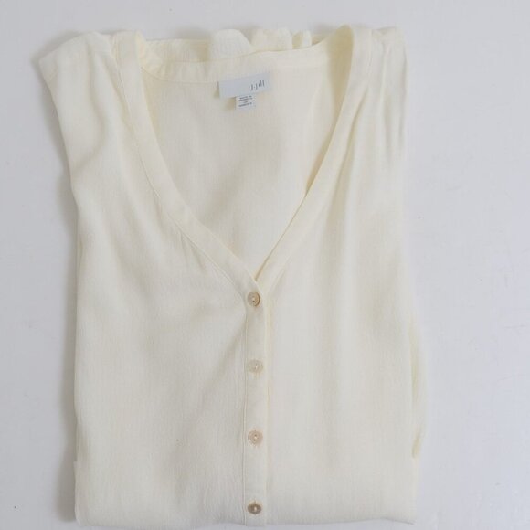 J.Jill 100% Rayon Ivory Plus Size 2X Sleeveless Summer Blouse Tank - Picture 7 of 9